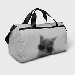 Спортивная сумка Крутой кот в очках в тумане