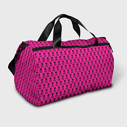 Спортивная сумка Розовый фон с черепами паттерн