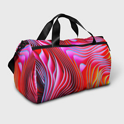 Спортивная сумка Разноцветные неоновые полосы Волна Multicolored ne