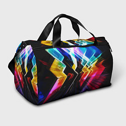 Спортивная сумка Неоновая молния Абстракция Neon Lightning Abstract