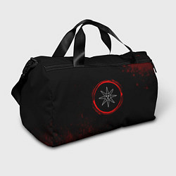 Спортивная сумка Символ Dark Souls и краска вокруг на темном фоне