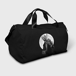 Спортивная сумка Скелет скрипач под полной луной