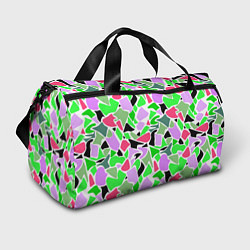 Спортивная сумка Abstract pattern green pink spots