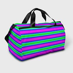 Спортивная сумка Зеленый и фиолетовые яркие неоновые полосы striped