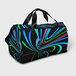 Спортивная сумка Неоновый многоцветный узор - Светло-синий