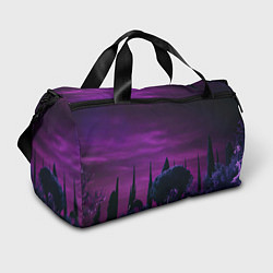 Спортивная сумка Ночное сияние в тёмном лесу - Фиолетовый