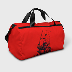 Спортивная сумка Самурай на красном фоне