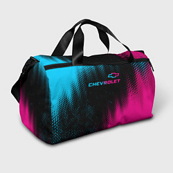 Сумки спортивные Chevrolet - neon gradient: символ сверху, цвет: 3D-принт