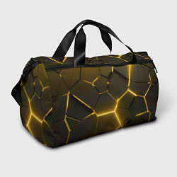 Спортивная сумка Золотые неоновые геометрические плиты