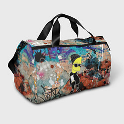 Спортивная сумка Барт Симпсон в тёмных очках на фоне граффити