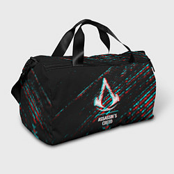 Спортивная сумка Assassins Creed в стиле glitch и баги графики на т