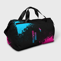 Спортивная сумка Hollywood Undead - neon gradient: символ и надпись