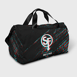 Спортивная сумка Sally Face в стиле glitch и баги графики на темном
