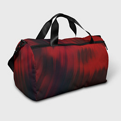Спортивная сумка Красные абстрактные волны во тьме