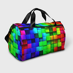 Сумки спортивные Цветные неоновые кубы, цвет: 3D-принт