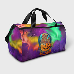 Спортивная сумка Хэллоуин - мишка на тыкве
