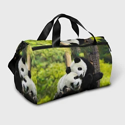 Сумки спортивные Влюблённые панды, цвет: 3D-принт