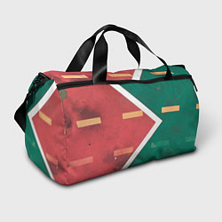 Спортивная сумка Абстрактная красная и зелёная поверхность с линиям