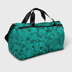 Спортивная сумка Абстрактные сине-зелёные кубы