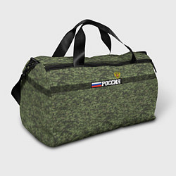Спортивная сумка Камуфляж пиксельный РОССИЯ с флагом