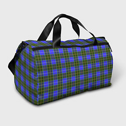 Спортивная сумка Ткань Шотландка сине-зелёная