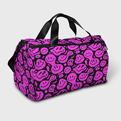 Спортивная сумка Кислотный розовый в смайликах