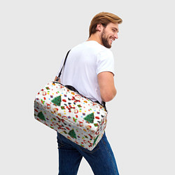 Сумки спортивные Танцы с Сантой возле ёлки, цвет: 3D-принт — фото 2