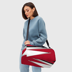 Сумки спортивные Красно черная геометрия на белом, цвет: 3D-принт — фото 2