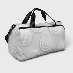 Спортивная сумка Серый фон и абстрактные белые объёмные окружности