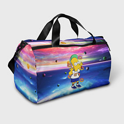 Спортивная сумка Барт Симпсон с пончиками в космическом пространств