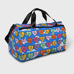 Спортивная сумка Валентинки конфетки сердечки с посланиями