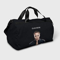 Спортивная сумка Илон Маск, портрет на черном фоне