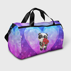 Спортивная сумка Панда с букетом цветов