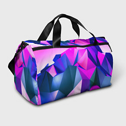 Сумки спортивные Neon blue polygons, цвет: 3D-принт