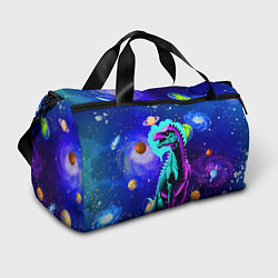 Спортивная сумка Динозавр в космосе - неоновое свечение