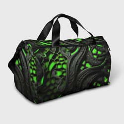 Сумки спортивные Green black abstract, цвет: 3D-принт