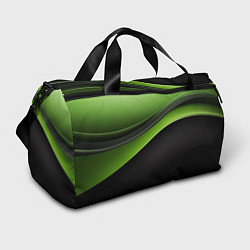 Спортивная сумка Black green abstract