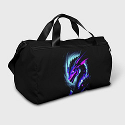 Спортивная сумка Морда дракона - неоновое свечение