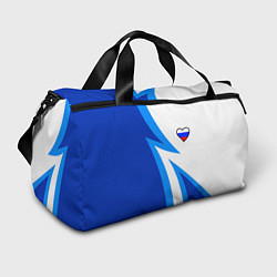 Спортивная сумка Флаг России в сердечке - синий