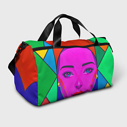 Спортивная сумка Девушка с голубыми глазами и фиолетовым лицом