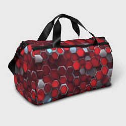 Сумки спортивные Cyber hexagon red, цвет: 3D-принт