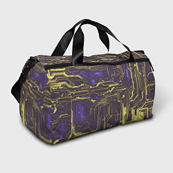 Спортивная сумка Кибер схемы Жёлтый и фиолетовый