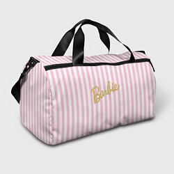 Спортивная сумка Barbie - золотая надпись и бело-розовые полосы