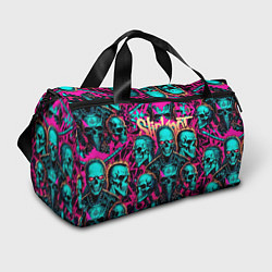 Спортивная сумка Slipknot на фоне рок черепов