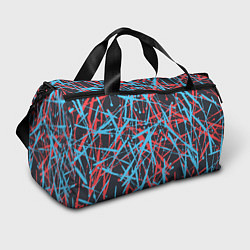 Спортивная сумка Синие и красные гранжевые полосы