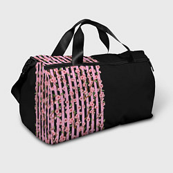 Сумки спортивные Сакура и полосы, цвет: 3D-принт