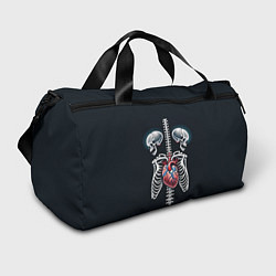 Спортивная сумка Два сросшихся скелета и сердце
