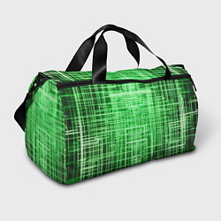 Сумки спортивные Зелёные неоновые полосы киберпанк, цвет: 3D-принт