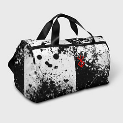Спортивная сумка Берсерк знак жертвы - черно-белые брызги