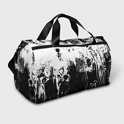 Спортивная сумка Черно-белая абстракция гранж